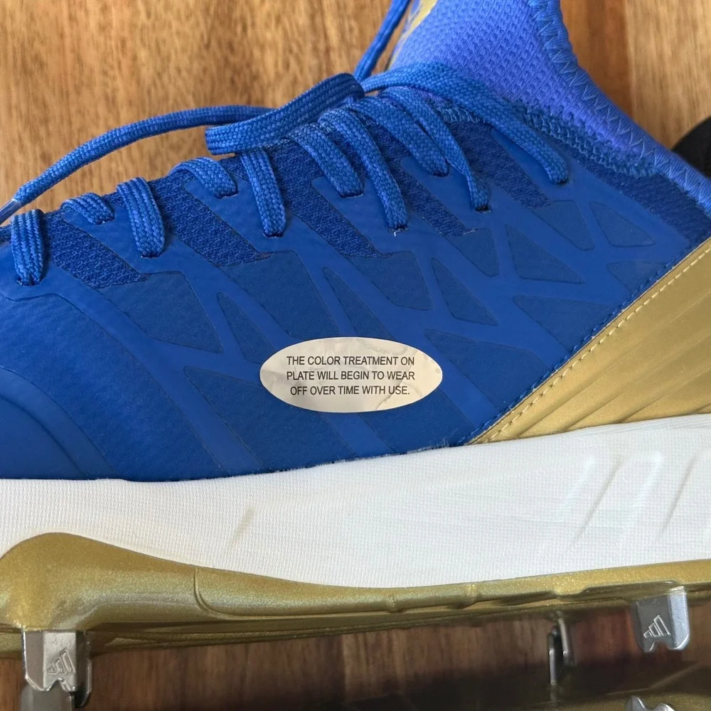 Adidas Adizero Afterburner 4 Baseball Cleats Royal Blue Gold CG5149 Mens 12.5